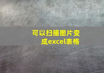 可以扫描图片变成excel表格