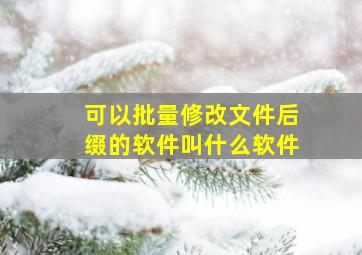 可以批量修改文件后缀的软件叫什么软件