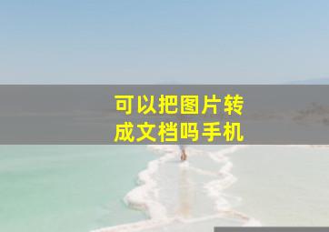 可以把图片转成文档吗手机