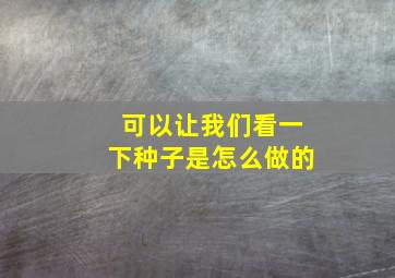 可以让我们看一下种子是怎么做的