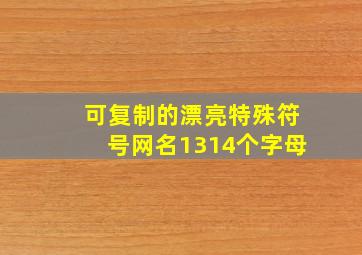 可复制的漂亮特殊符号网名1314个字母