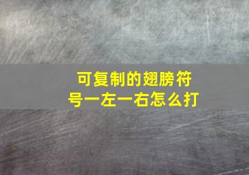 可复制的翅膀符号一左一右怎么打