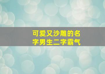 可爱又沙雕的名字男生二字霸气