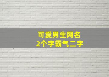 可爱男生网名2个字霸气二字