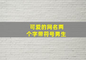 可爱的网名两个字带符号男生