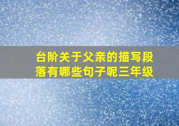 台阶关于父亲的描写段落有哪些句子呢三年级