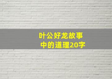 叶公好龙故事中的道理20字