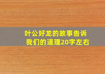 叶公好龙的故事告诉我们的道理20字左右