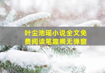 叶尘池瑶小说全文免费阅读笔趣阁无弹窗