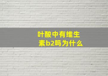 叶酸中有维生素b2吗为什么