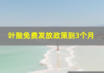 叶酸免费发放政策到3个月