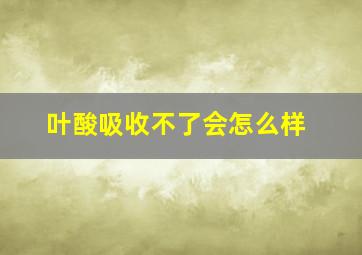 叶酸吸收不了会怎么样