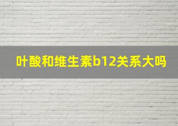 叶酸和维生素b12关系大吗