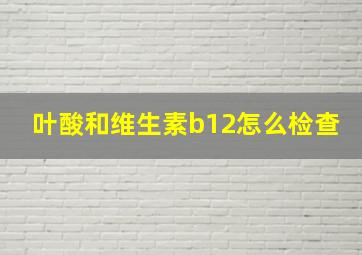 叶酸和维生素b12怎么检查