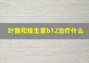 叶酸和维生素b12治疗什么