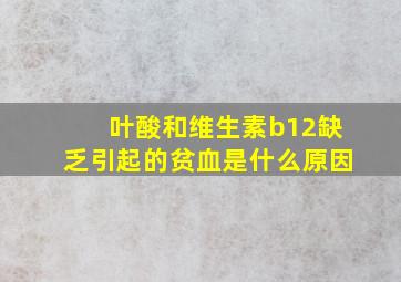 叶酸和维生素b12缺乏引起的贫血是什么原因