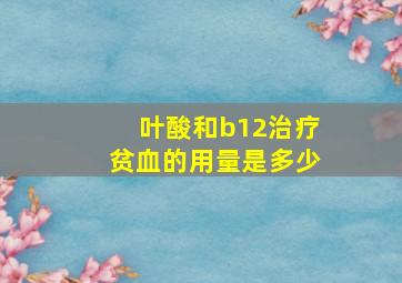 叶酸和b12治疗贫血的用量是多少