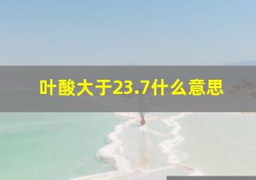 叶酸大于23.7什么意思