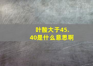 叶酸大于45.40是什么意思啊