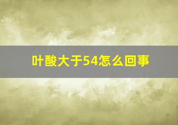 叶酸大于54怎么回事