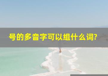 号的多音字可以组什么词?