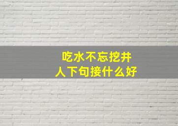 吃水不忘挖井人下句接什么好