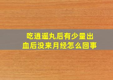 吃逍遥丸后有少量出血后没来月经怎么回事