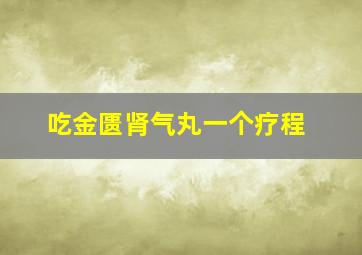 吃金匮肾气丸一个疗程