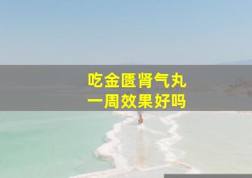 吃金匮肾气丸一周效果好吗