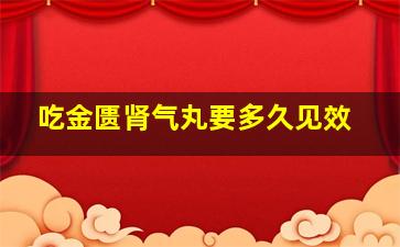 吃金匮肾气丸要多久见效