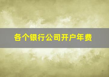 各个银行公司开户年费