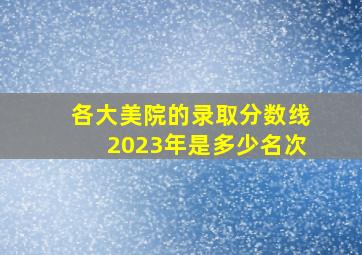 各大美院的录取分数线2023年是多少名次