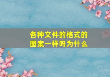 各种文件的格式的图案一样吗为什么