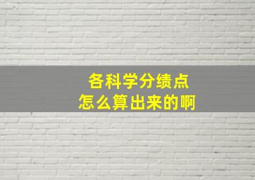 各科学分绩点怎么算出来的啊