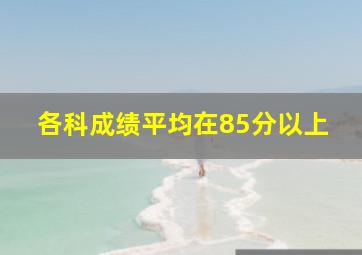 各科成绩平均在85分以上