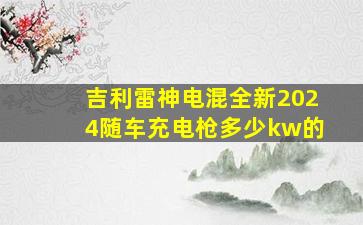 吉利雷神电混全新2024随车充电枪多少kw的