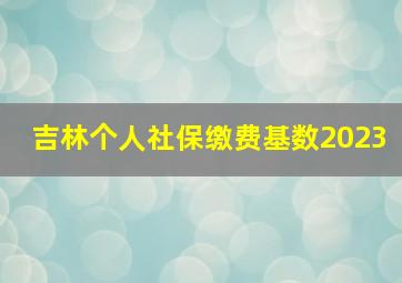 吉林个人社保缴费基数2023