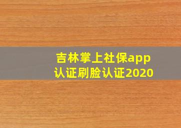 吉林掌上社保app认证刷脸认证2020