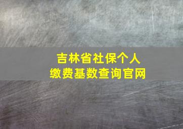 吉林省社保个人缴费基数查询官网