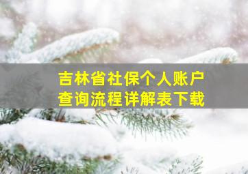 吉林省社保个人账户查询流程详解表下载