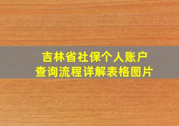 吉林省社保个人账户查询流程详解表格图片