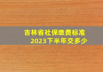 吉林省社保缴费标准2023下半年交多少