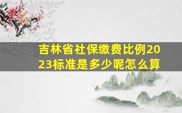 吉林省社保缴费比例2023标准是多少呢怎么算