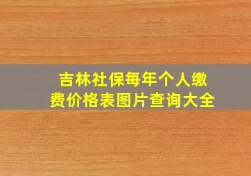 吉林社保每年个人缴费价格表图片查询大全