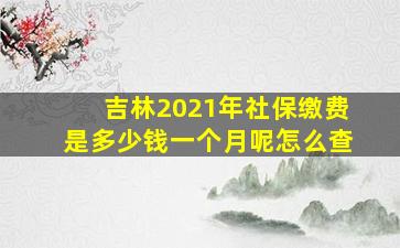 吉林2021年社保缴费是多少钱一个月呢怎么查