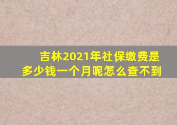 吉林2021年社保缴费是多少钱一个月呢怎么查不到