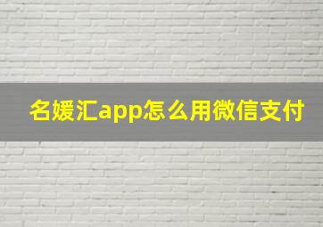 名媛汇app怎么用微信支付