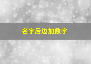 名字后边加数字