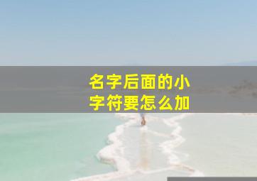 名字后面的小字符要怎么加