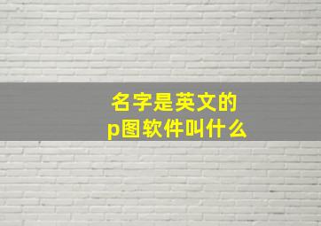 名字是英文的p图软件叫什么